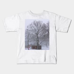 Trees and Post Box in the Snow Kids T-Shirt